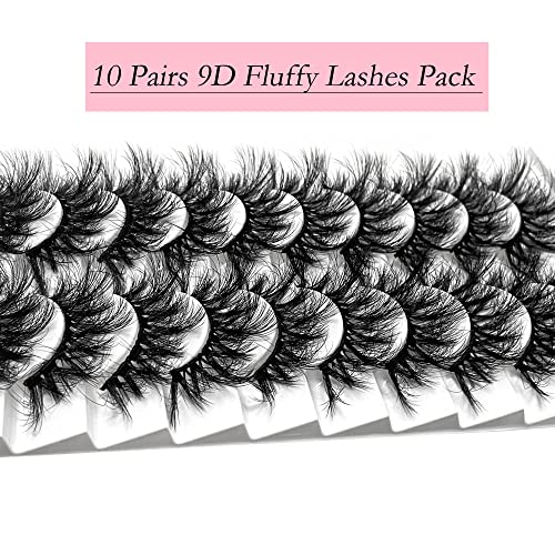 Fluffy Lashes Mikiwi Faux Mink trepavice, 9d Volume Fluffy Lashes, Faux Mink Lashes Wispy Lashes, višekratna duga 22mm lash Pack