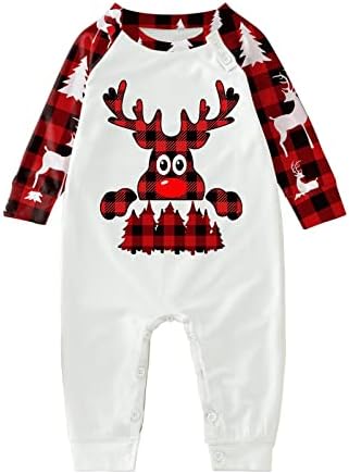 Porodični božićni PJS Podesi 2022 Xmas Tree Reindeer Print PJ's setovi Božićne pidžame Sleep Ruby PJS Jammies