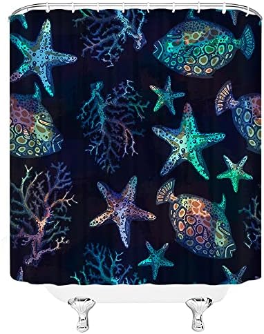 CCXTCZ Starfish tuš za zavjese nautičke koraljne podvodne obalne apstraktne morske zvijezde