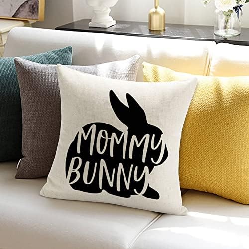 Mommy Easter Backing jastuk Smiješni zečja jastuk za jastuk Christian Proljetni dekor jastuk