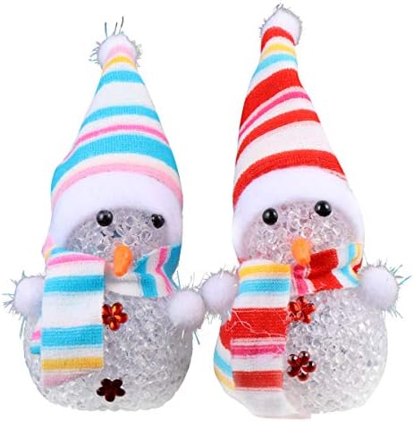 NUOBESTY 2kom Božić LED snjegović svjetla boja mijenja Mini Glowing Snowmen lampa na baterije za