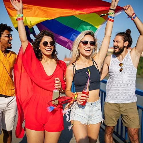 Crtiin 1200 kom Pride Rainbow narukvice za događaje LGBT narukvica papirne narukvice narukvice u boji ljepljive identifikacijske trake za ruke za odrasle Događaji dekoracija za zabavu