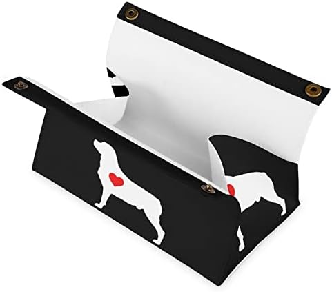 Rottweiler sa srcem PU kožnim tkivnim kutijom Držač papirnog ručnika za pohranu papira za uredsku kućnu spavaću