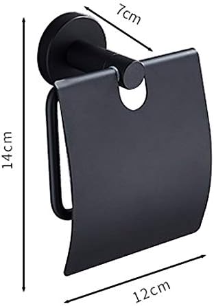 ZXDSFC koncizan Crni zidni držač toaletnog papira za kupatilo držač rolnog papira od nerđajućeg čelika sa poklopcem okova za kupatilo