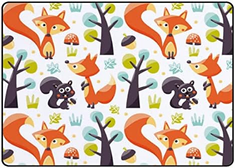 Xollar 80 x 58 u velikoj djeci prostirke crtane lisice drveće žirice listovi mekani vrtić za djecu