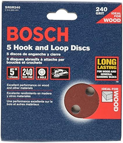 Bosch SR5R240 5-komad 240 grit 5 in. 8 ručnih ručica i petlje za brušenje