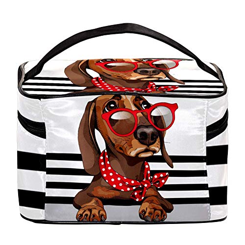 Nehomerna kozmetička torba crvene sunčane naočale sa tačkice Polka Dog Travel Case za šminka