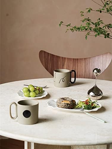 N / A Geometrijske keramičke krigle sa mat ručkom ručno rađene čaše za kafu Nepravilno oblikovane čajne mlečne šalice