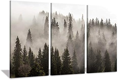 Prirodne pejzažne zidne umjetničke slike: Fotografska umjetnička djela tamna linija drveća