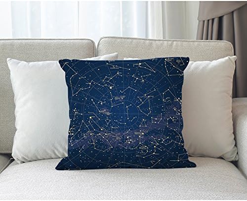 Moslion Star Map Backing Coverselling City Svjetlo zviježđa u noćnom nebu Pamučna platna ukrasna jastučna futrola