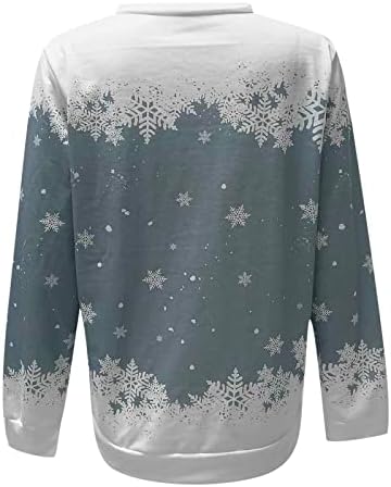 Slatki pad za žene za žene Crewneck Božićne majice Klasični prevelici Dugi božićni džemperi za žene