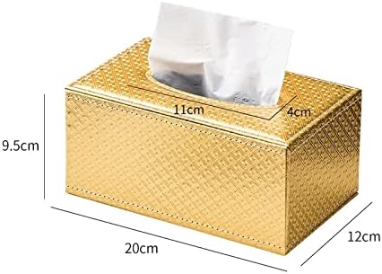KLHHG zlatna kutija za tkivo kožna kućna dekoracija Bijela ostava za kućnu kancelariju držač maramice