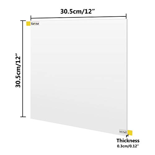 12 x12 prozirni akrilni Lim - 1/8 debeli, Gartful Mat MAT akrilni Panel, izdržljiva Plastična ploča