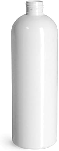 16 unca Cosmo okrugle boce, PET plastična prazna punjenje BPA bez oblika, sa bijelim zatvaračem Top Caps