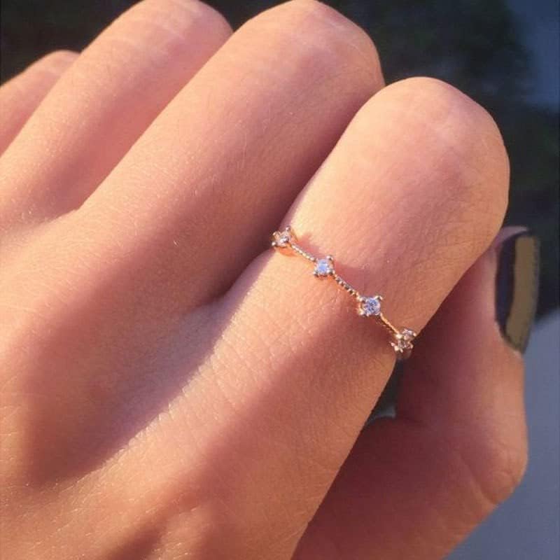 Muški jednostavni prstenovi Jednostavni stil mali slomljeni dijamant mali svježi prsten nakit kreativni