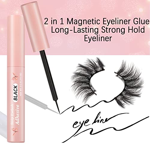 HSKIE 3 cijevi magnetni eyeliner za magnetne trepavice magnetske trepavice ljepilo ružičasto paketa05