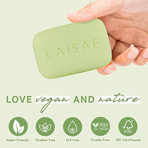 LAISAE krastavac & amp; Aloe Vera prirodni sapun za umirujuće suhoće & iritacija na licu & tijelo sa Shea maslacem, hidratantni sapun za sve tipove kože, Vegan, Paraben & amp; SLS besplatno, 3.52 oz