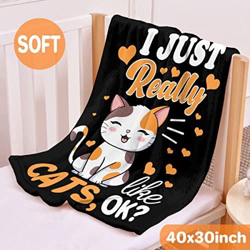 CATS pokrivač za mačke ljubitelji-40x50 inča meka flanel deke slatke mačke uzorak ugodne bacače,