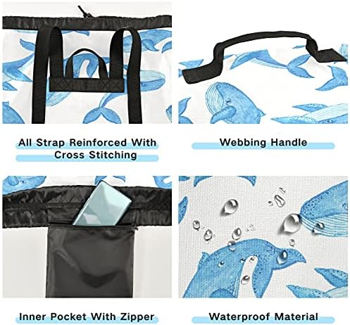 Torba za pranje veša Blue Whale sa naramenicama torba za ruksak za pranje veša sa vezicama za zatvaranje