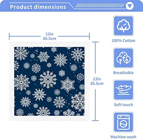 Kigai 6 pakovanje plave snježne pahutne božićne krpe - meka ručnici za lice, ručnici za teretanu, hotel