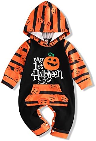 Tuemos My Prvi Halloween Baby Boy Dječja djevojka Halloween i bundeve Print Hoodie Baby Boy Girl Halloween