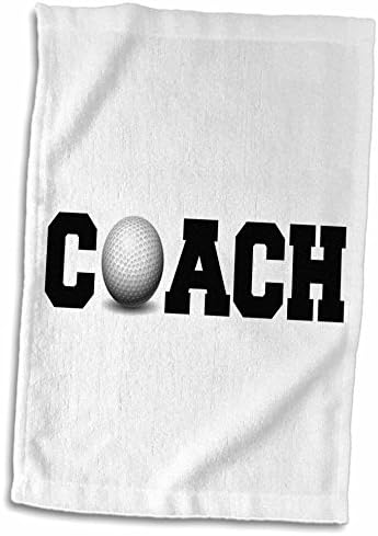 3drose trener, crna slova sa golf kuglom na bijeloj pozadini - ručnici
