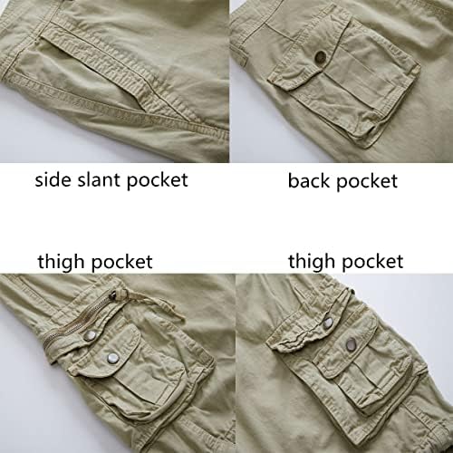 Leehanton Cargo šorc za muškarce Casual Regular Fit Quick suhi pamučni hladni kratke hlače sa više džepovima