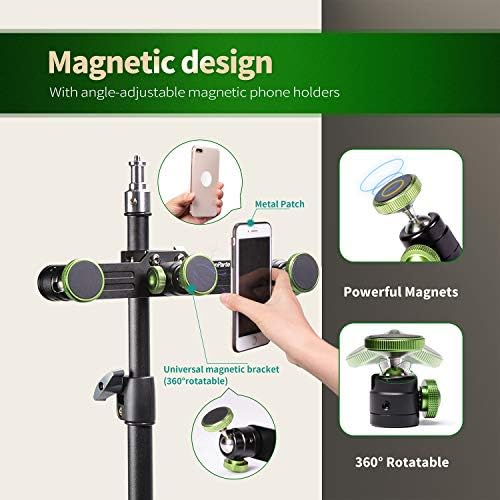 LanParte Selfie Ring Light sa podesivim postoljem za Stativ& 3 magnetna usisna držača telefona za prijenos