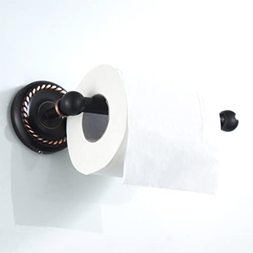 Antikni toaletni držač za papir, 8 inčni vintage crne tkivne valjci, zidni mesingani toaletni kolut