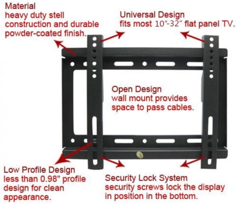 YFSDX Universal 25kg 14 ~ 42 inčni Podesivi TV nosač za držač s ravnim pločama TV sa nivoom instrumenta