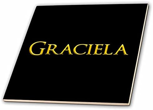 3drose Graciela popularna žena ime u Americi. Žuto na crnom poklon-pločice