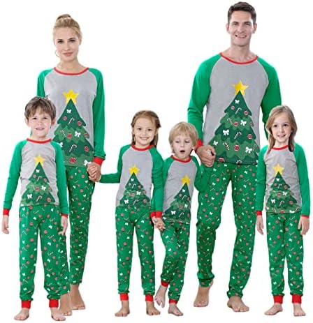 Benaive Usklađivanje obiteljske božićne pidžame set dječaka Djevojke Holiday PJS za žene Muškarci Sleep odjeća
