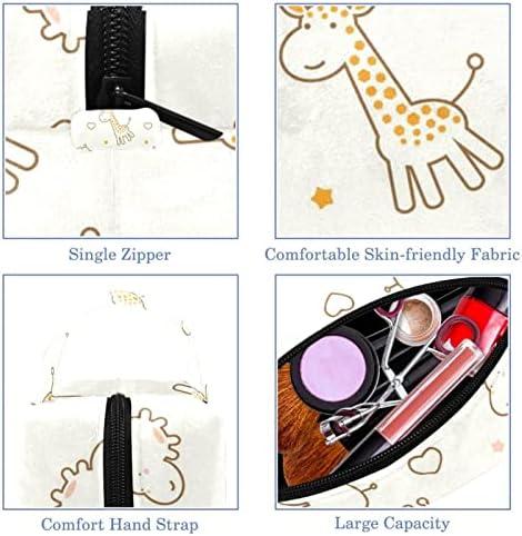 Tbouobt kozmetičke torbe za šminke za žene, male šminkerne torbice za šminku, žuti crtani Herman Giraffe