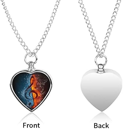 Muzička nota-ogrlica od urne za kućne ljubimce sa štampom vatre i vode za pepeo kremiranje srca nakit Memorijalni