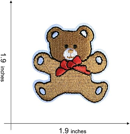 Kloriz 2 kom. Slatka igračka medvjeda zakrpa crtani životinjski izvezeni gvožđe na šivanju zakrpa
