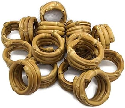 Prstenovi salveta za drvo | Drveni salveti za prstenje bambuso rustikalni boho tablični dekor 6