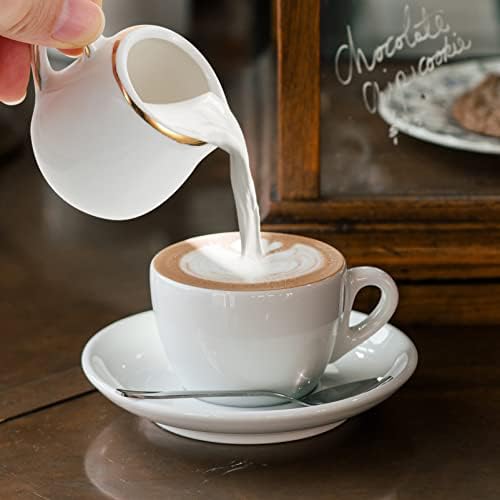 Cabilock Coffee Creamers Coffee Creamer Pitcher Mini Jug kuhinja za polivanje krema sa ručkom, Porculanski sos brod tanjurići posuda za sos kontejneri Espresso Shots Espresso Shots