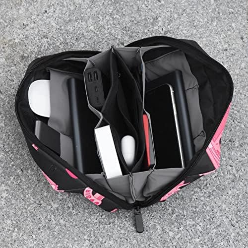 Prijenosni elektronski Organizator torbica Torbe Pink pištolj i srce putni kabl torba za skladištenje Hard
