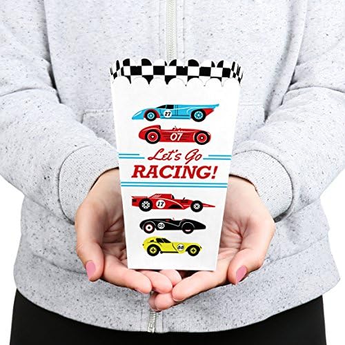 Hajdemo trke - Racecar - bebe tuš ili trkački rođendan za rođendanu Favoriti po kutijama za kokice - set od 12