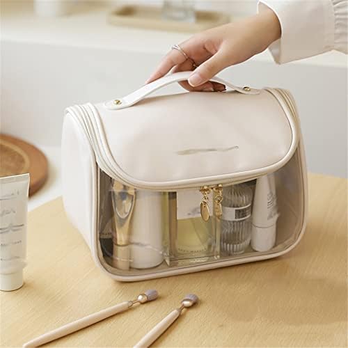 ZCMEB vrećice za šminku vodootporne PU kožne torbe prozirne kozmetičke torbe Žene Tote Travel Kozmetičke torbe