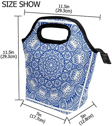 Vipsk torba za ručak Bohemia plava Mandala Datura kutija za ručak, vodootporna torbica za piknik na