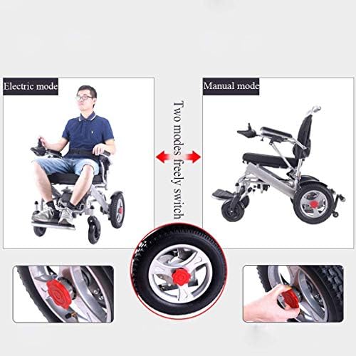 NEOCHY Moda prenosiva invalidska kolica lagana sklopiva elektromagnetna kočnica podsjetnik za vožnju unazad Anti Roll zadnji točak litijumska baterija Srebrna