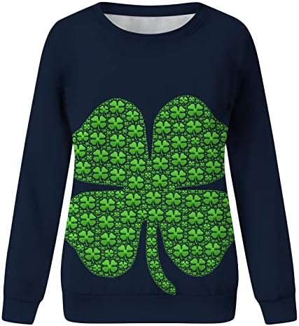 Duks za Dan svetog Patrika za žene Shamrock grafički Casual Pulover s dugim rukavima za Dan Svetog