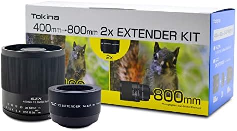Tokina SZX 400mm F / 8 Reflex MF objektiv i 2x Extender komplet za Canon EF-M, Crni