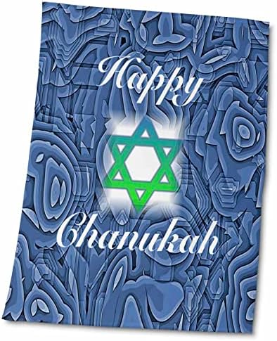 3Droza Floreni - Jevrejske teme - Print plave Chanukah sa zelenom plavom zvezdom - ručnicima