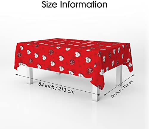 EasyKart stolna tkanina crvena boja srca uzorak-orkencloth 60x60 inčni poklopac stola za godišnjicu / valentinovu / vjenčanu upotrebu