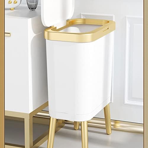 N / A 15L luksuzno zlatno smeće za kuhinju kupatilo kreativno četveronoženo plastično uski kantu za smeće