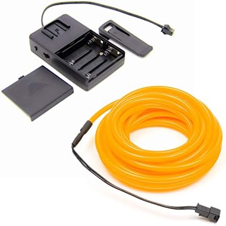 1-pakovanje 5m / 16,4ft Žuta neon LED svijetlo sjaj EL žice - 2,3 mm debljine - Powered by 6V prijenosni