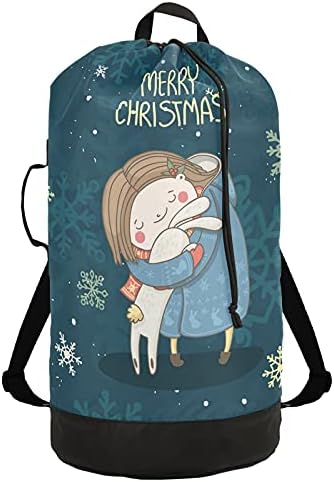 Sretan Božić veš torba teška dužnost veš ruksak sa naramenicama i ručkama putni veš torba sa vezicom
