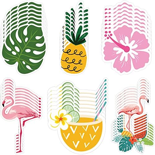 42 komada Tropski ljetni izrezi za dekoracije učionice Havaji ananas Flamingo izrezi Tropski Akcenti palmino